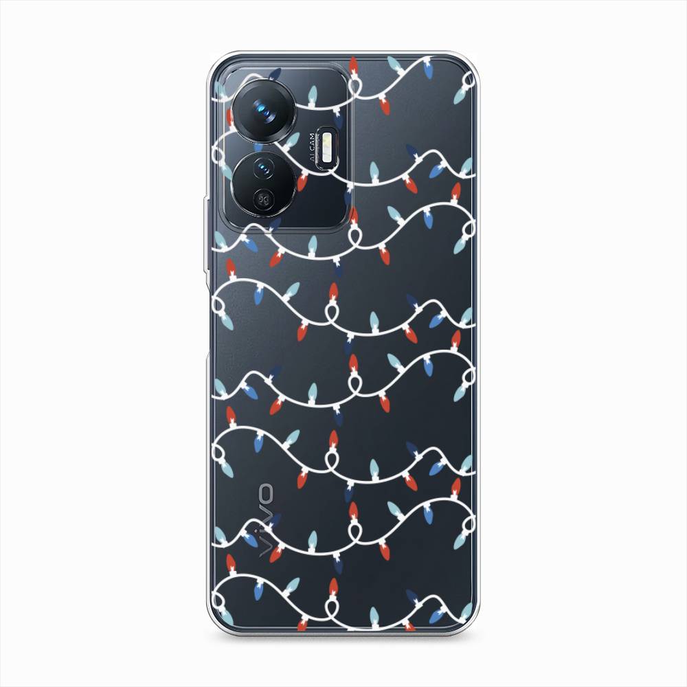 

Чехол на Vivo Y77e "Разноцветная гирлянда", Белый;красный;синий, 267350-5