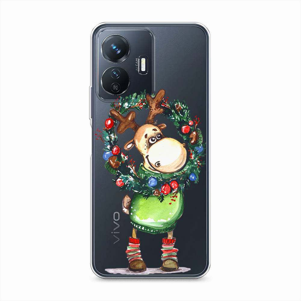 

Чехол на Vivo Y77e "Олень с новогодним венком", 267350-4