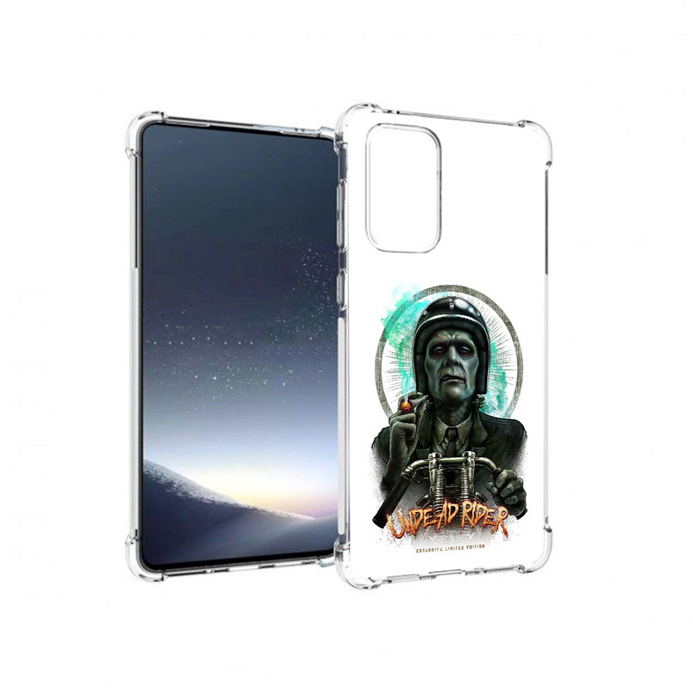 

Чехол MyPads Tocco для Samsung Galaxy A73 зеленый мужчина с сигаретой на мотоцикле, Прозрачный, Tocco