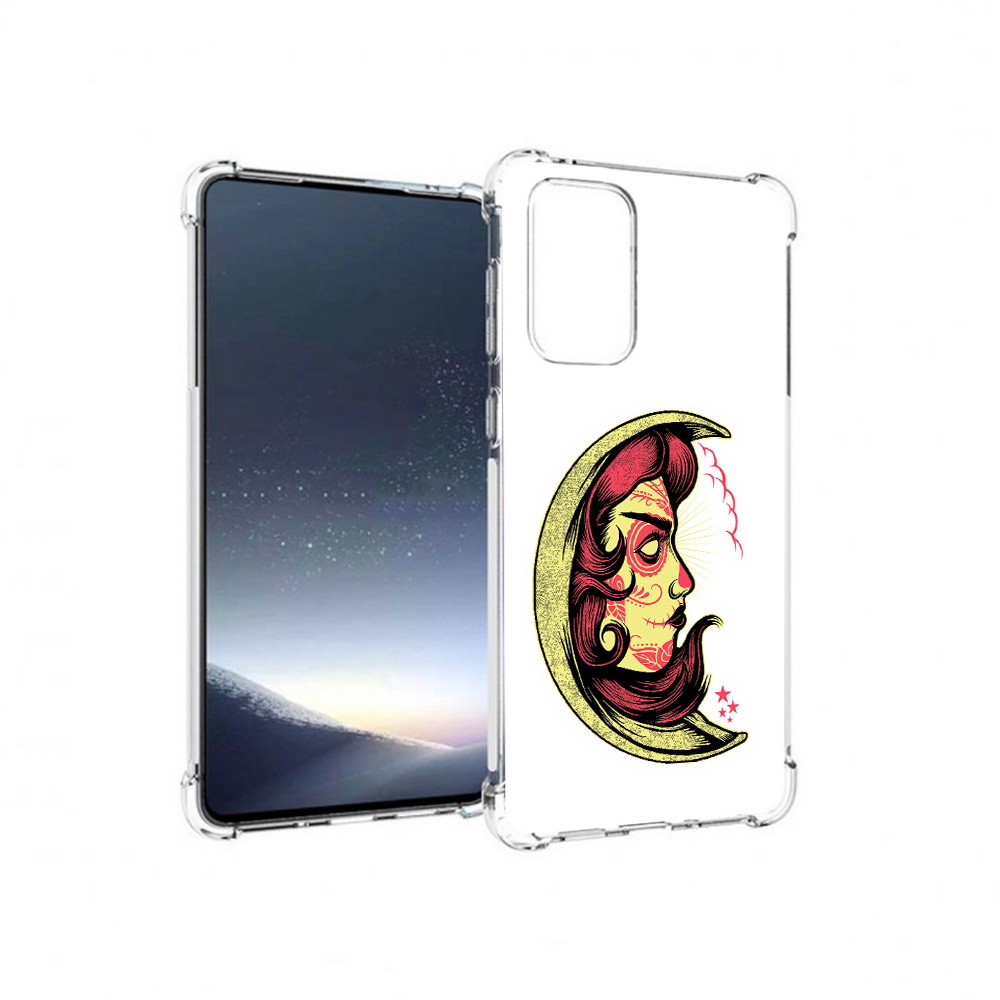 

Чехол MyPads Tocco для Samsung Galaxy A73 желтый полумесяц с лицом девушки, Прозрачный, Tocco