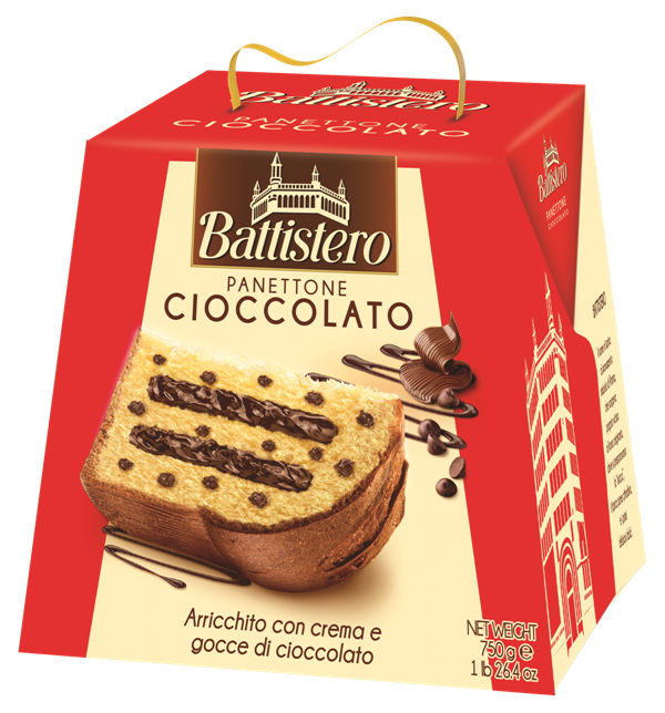 

Панеттоне BATTISTERO c шоколадным кремом и шоколадной крошкой, Италия, 750 г