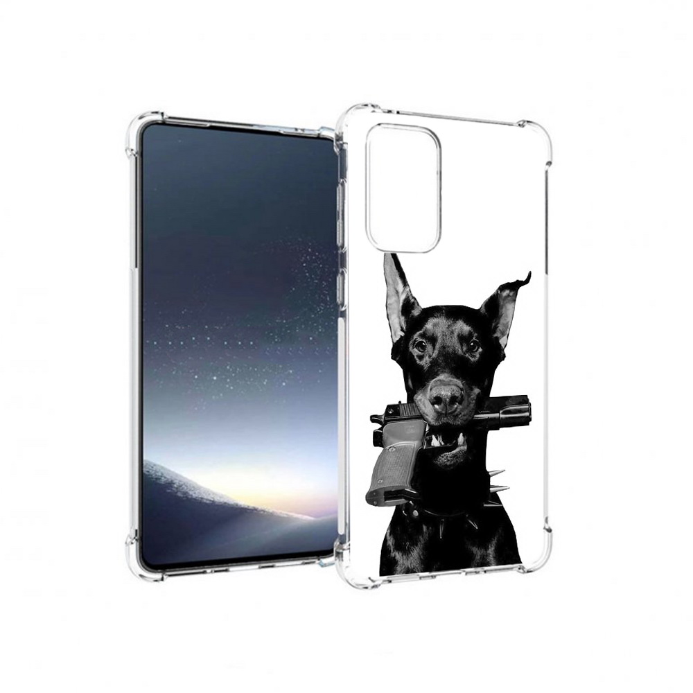 

Чехол MyPads Tocco для Samsung Galaxy A73 доберман с пистолетом (PT226913.548.331), Прозрачный, Tocco
