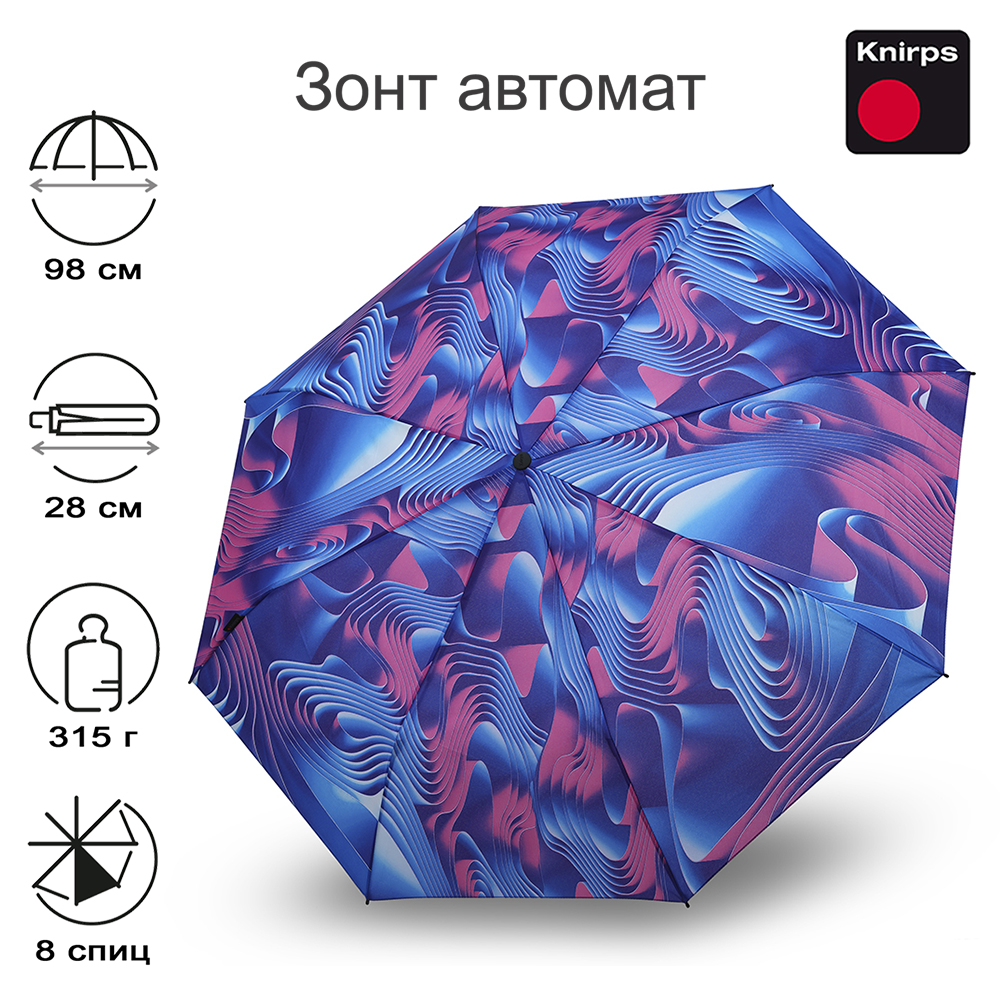 

Зонт женский Knirps T.200 / 2024 waves ice, T.200 / 2024