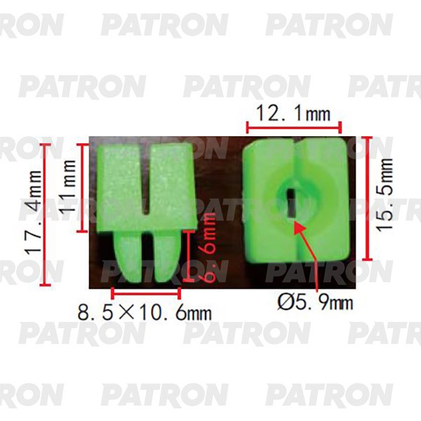 

PATRON P372023 Вставка под винт Применяемость Держатель под саморез T9.0, F35.0, H12.0