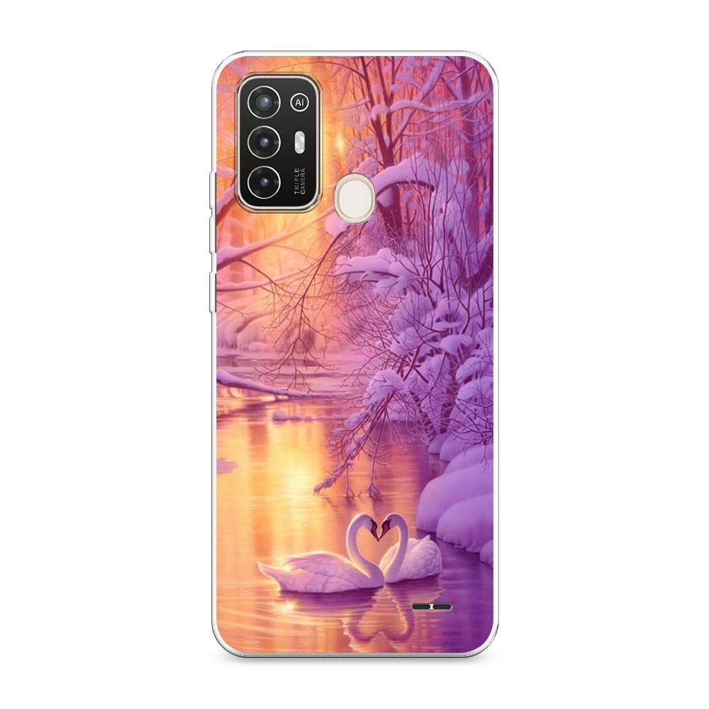 

Чехол на ZTE Blade A52 "Зима 1", Фиолетовый;желтый, 136250-2