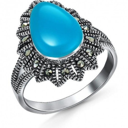 

Кольцо из серебра р. 19,5 Silver Wings 210013-267-39, марказит\бирюза, 210013-267-39