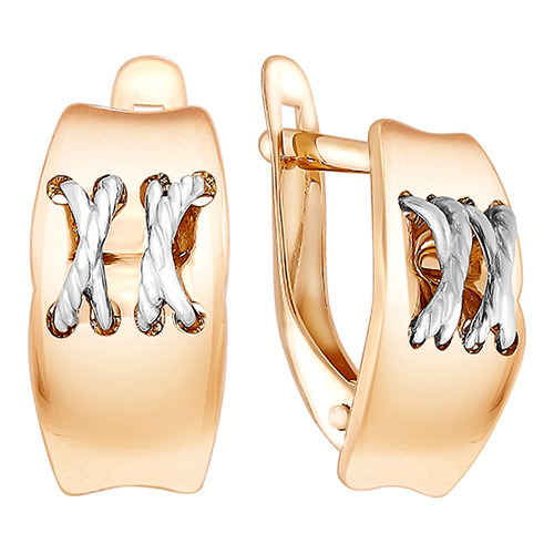 

Серьги из красного и белого золота Золотые узоры 02-7500, 02-7500