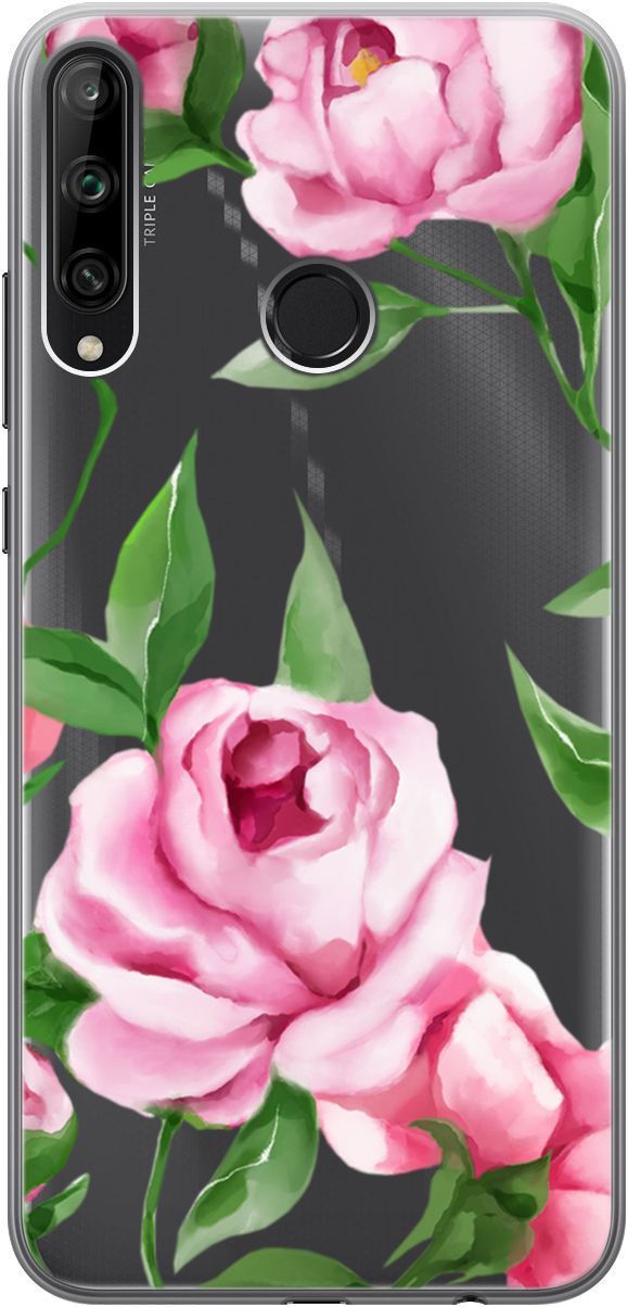 

Чехол на Honor 9C/Huawei P40 Lite E "Amazing Peonies" прозрачный, Прозрачный;розовый, 5264