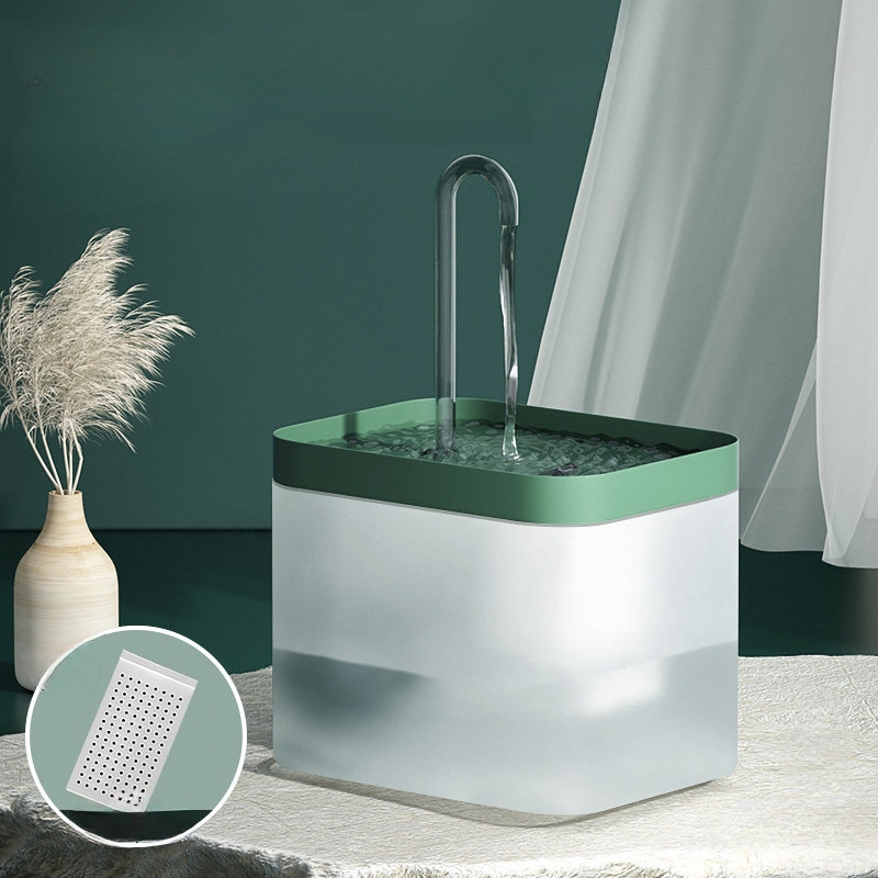 Автоматическая поилка для кошек и собак Hoopet, USB, зеленая, пластик, объем 1,5 л