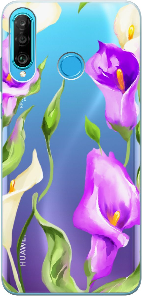 

Чехол на Honor 20 Lite/20s/Huawei P30 Lite "Amazing Callas" прозрачный, Прозрачный;фиолетовый, 5256