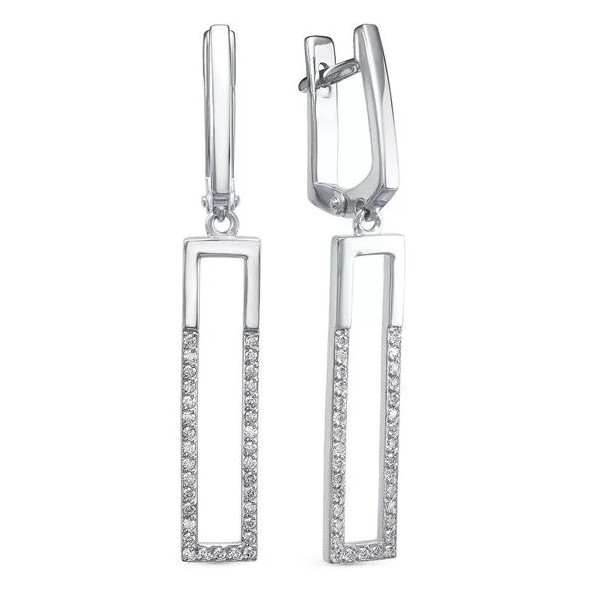 

Серьги из белого золота Первая Бриллиантовая 2-440-20, бриллиант, 2-440-20