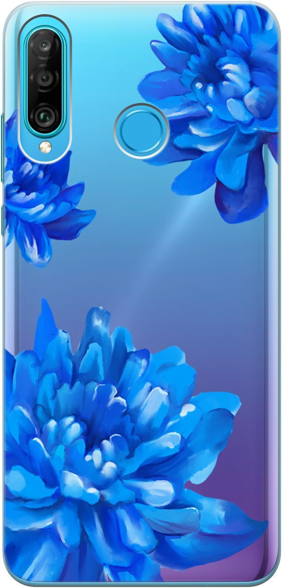 

Чехол на Honor 20 Lite/20s/Huawei P30 Lite "Amazing Asters" прозрачный, Прозрачный;голубой, 5256