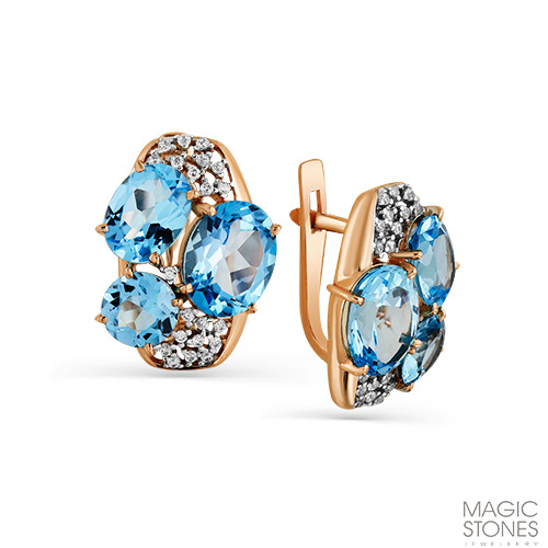 

Серьги из красного золота Magic Stones 02-2-478-1101-011, топаз\ фианит, 02-2-478-1101-011