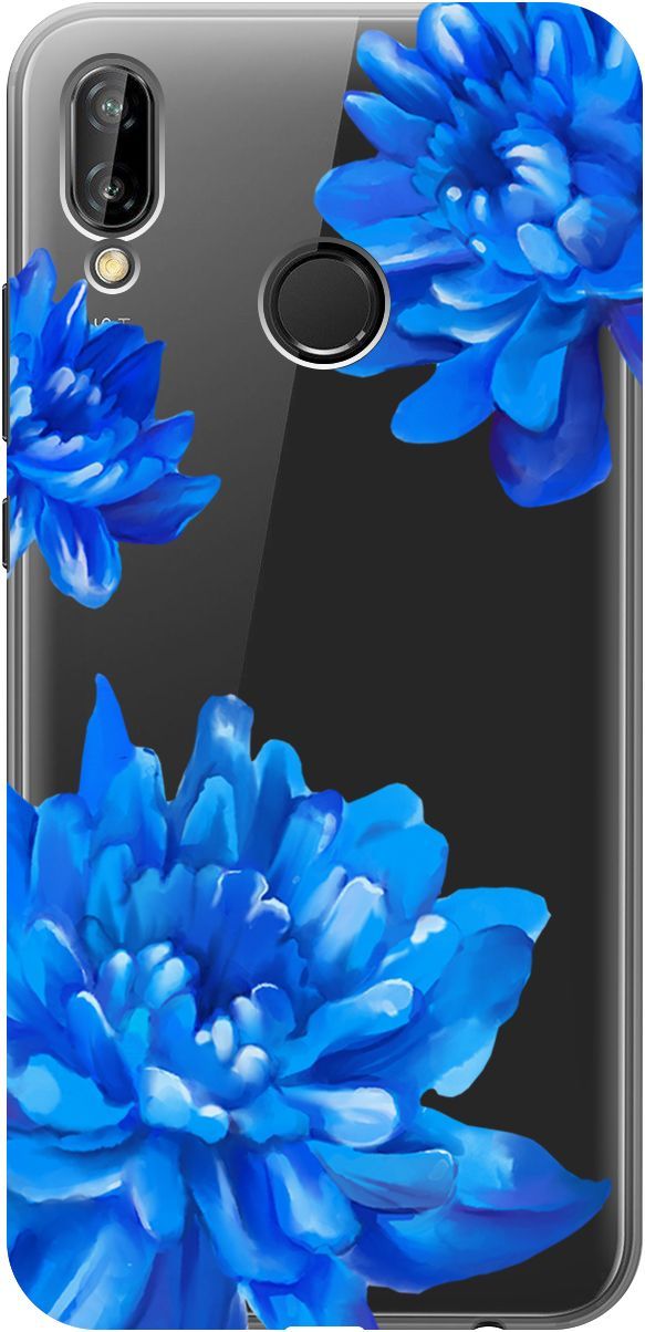 

Чехол на Huawei P20 Lite/Nova 3e "Amazing Asters" прозрачный, Прозрачный;голубой, 5251