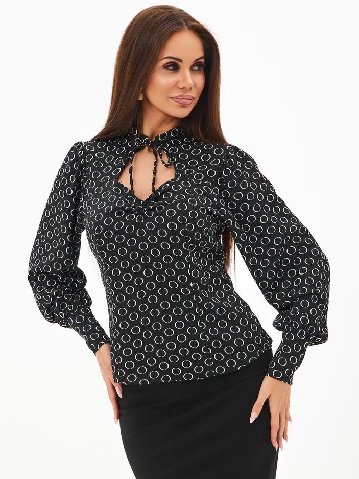 Блуза женская TOPLES 51047 черная 48 RU