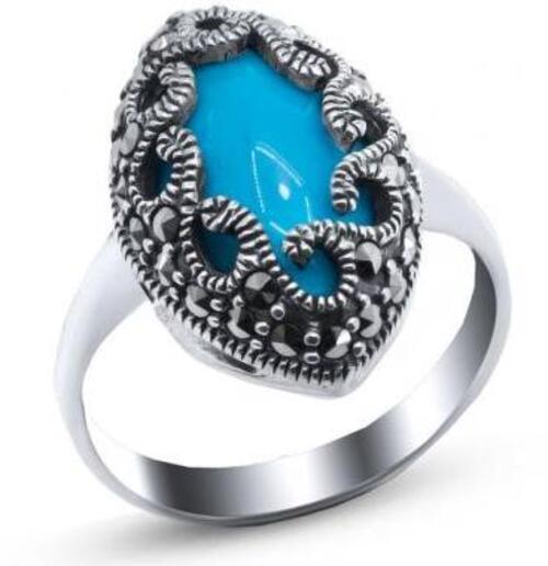

Кольцо из серебра р. 17,5 Silver Wings 210546-39, марказит\бирюза, 210546-39