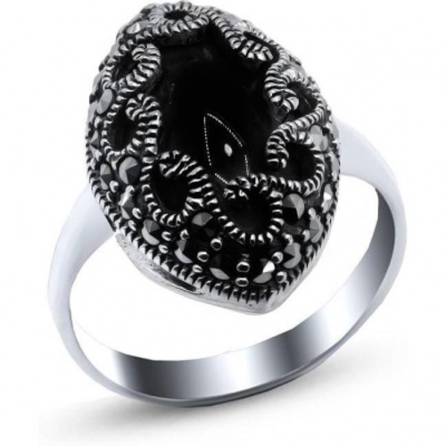 

Кольцо из серебра р. 19,5 Silver Wings 210546-39, марказит\оникс, 210546-39