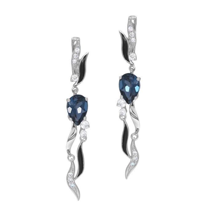 

Серьги из белого золота DIAMOND PRIME 3D2009БА, аметист\ бриллиант\ эмаль, 3D2009БА