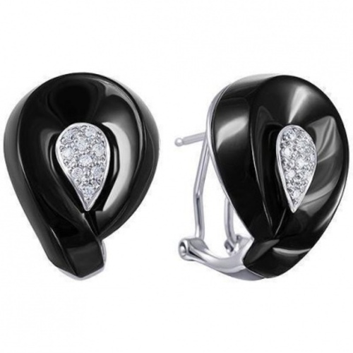 

Серьги из золота Джей Ви E25292C_AG_WG, бриллиант/оникс, E25292C_AG_WG
