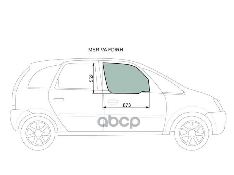 

Стекло Переднее Правое Опускное Opel Meriva (A) Mpv 03-10 Xyg Арт. Meriva Fd/Rh