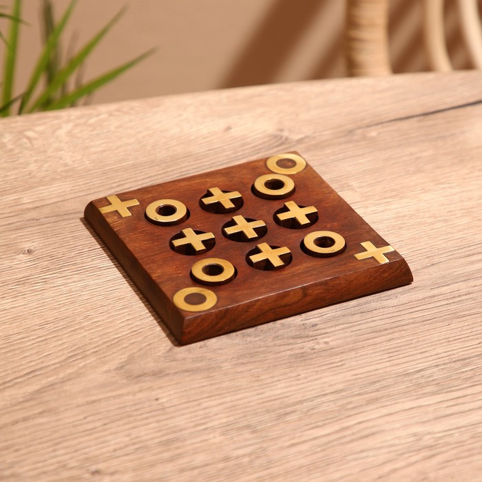 

Игра настольная Крестики-нолики 12,5х12,5х1 см, дерево шишам