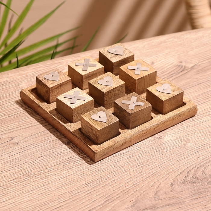 

Игра настольная Крестики-нолики 12х12х3 см, манговое дерево