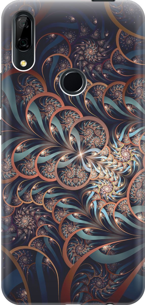 

Чехол на Honor 9X/9X Premium/Huawei P Smart Z/Y9 Prime (2019) "Огуречные узоры", Голубой;коричневый, 6173