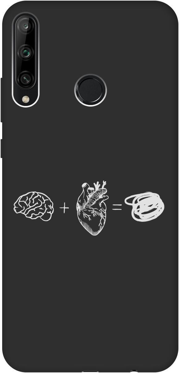 

Чехол на Honor 9C/Huawei P40 Lite E "Brain Plus Heart W" черный, Черный;белый, 8386