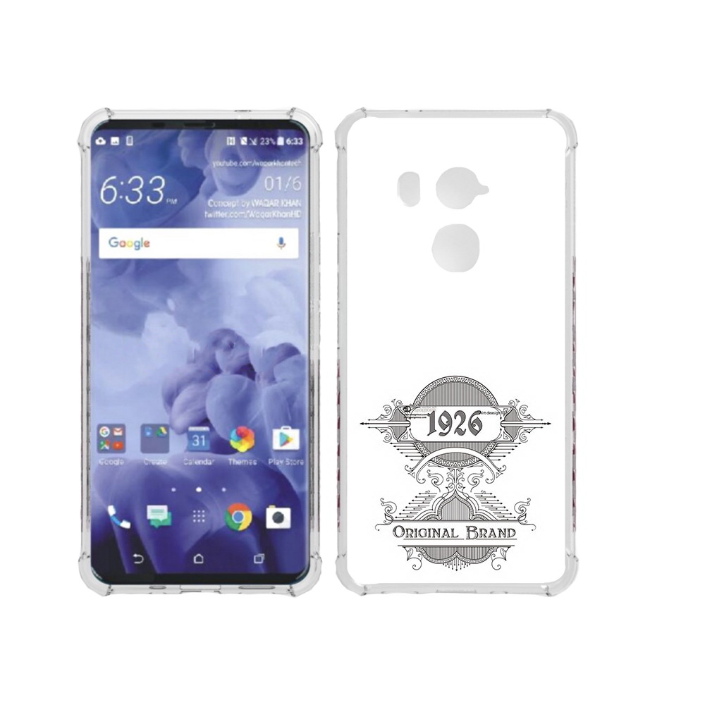 

Чехол MyPads Tocco для HTC U11 Plus логотип черно белый, Прозрачный, Tocco