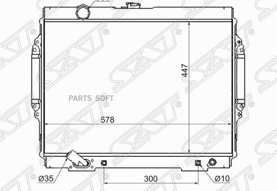

Sat Радиатор Mitsubishi Pajero 6G74 V6 3.5 91-99