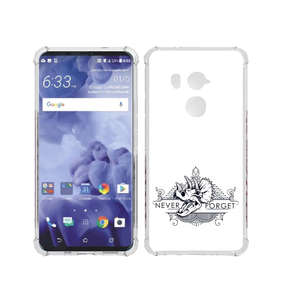 

Чехол MyPads Tocco для HTC U11 Plus логотип носорога никогда не забуду, Прозрачный, Tocco