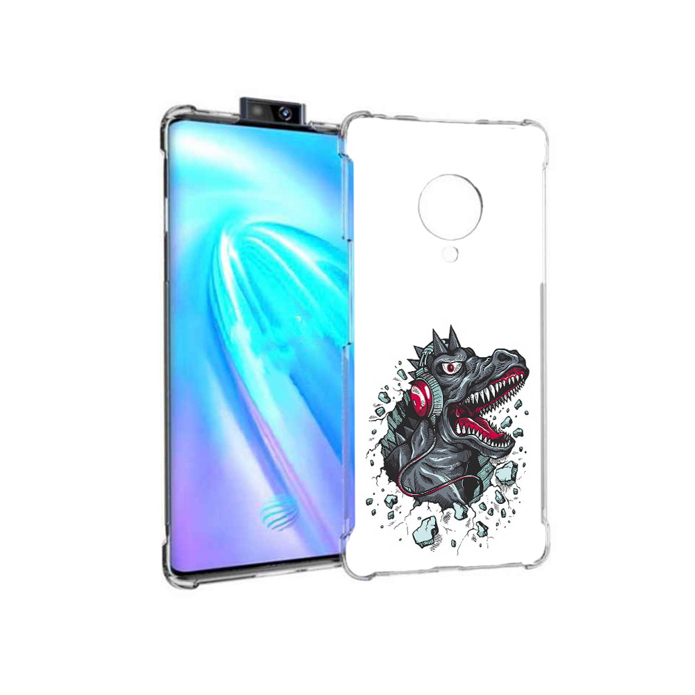 

Чехол MyPads Tocco для Vivo NEX 3 Нарисованный динозавр в наушниках (PT136035.381.124), Прозрачный, Tocco