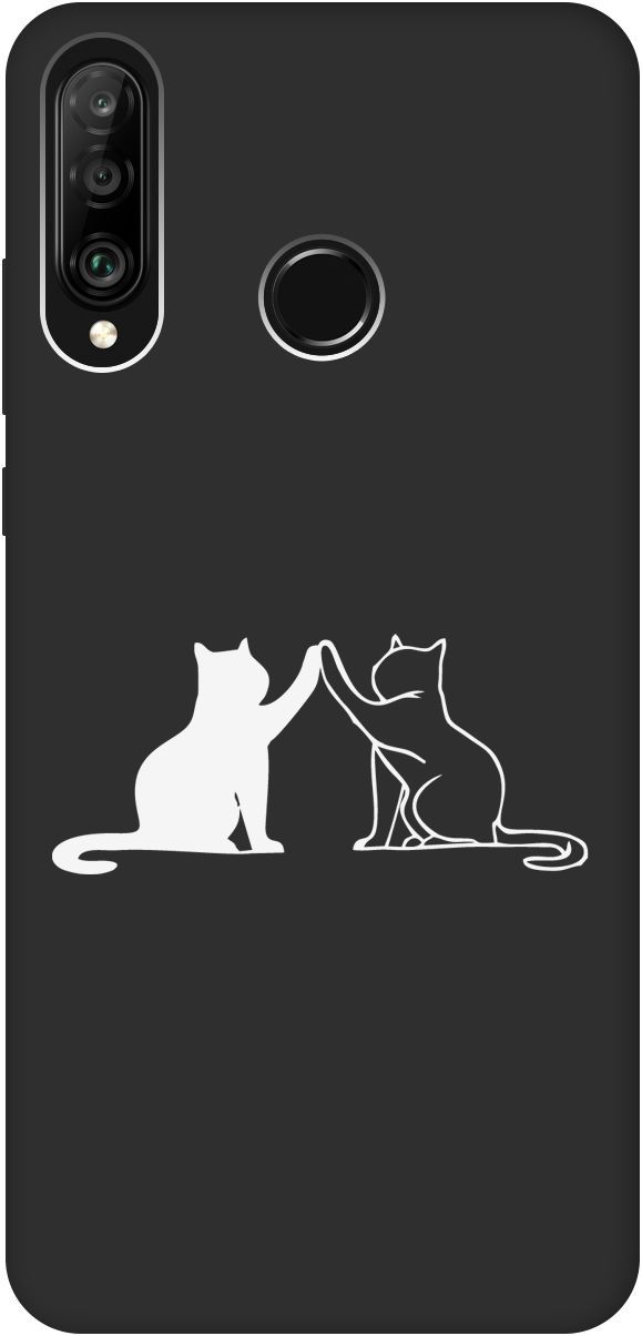 

Чехол на Honor 20 Lite/20s/Huawei P30 Lite "Cats W" черный, Черный;белый, 8381