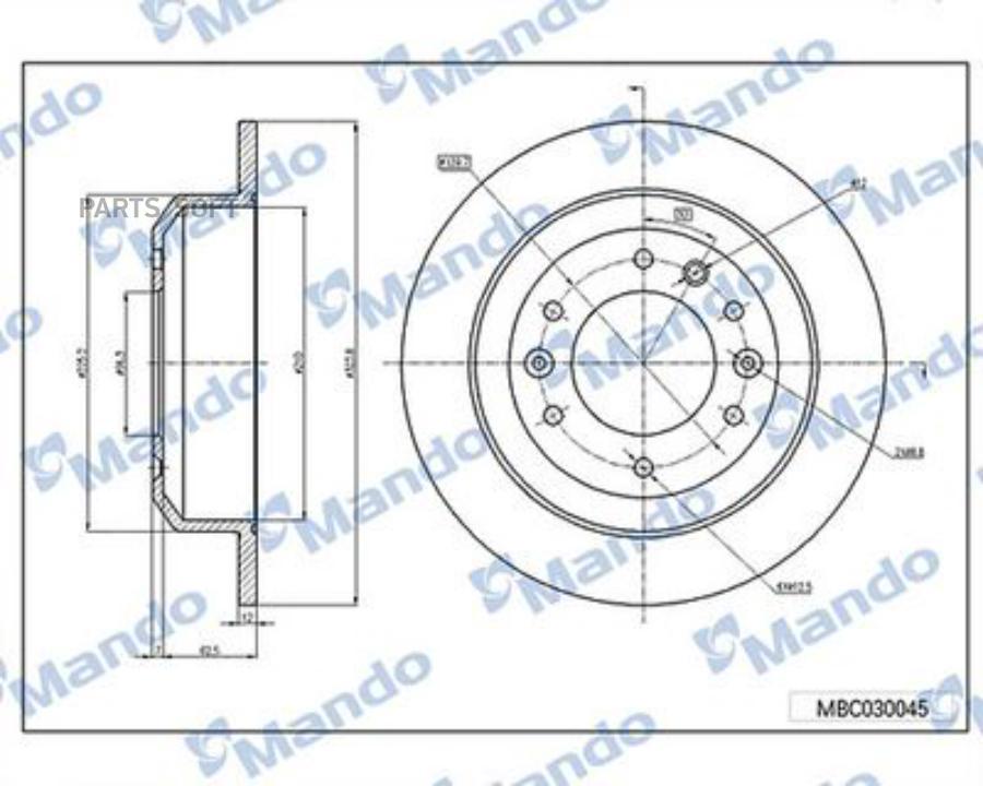 Диск тормозной HYUNDAI ix20 (10-) KIA Venga (10-) задний (1шт.) MANDO