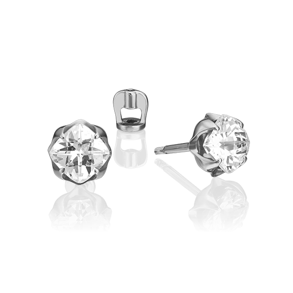 

Серьги-пусеты из белого золота с swarovski PLATINA jewelry 02-3732-00-501-1120-38, 02-3732-00-501-1120-38