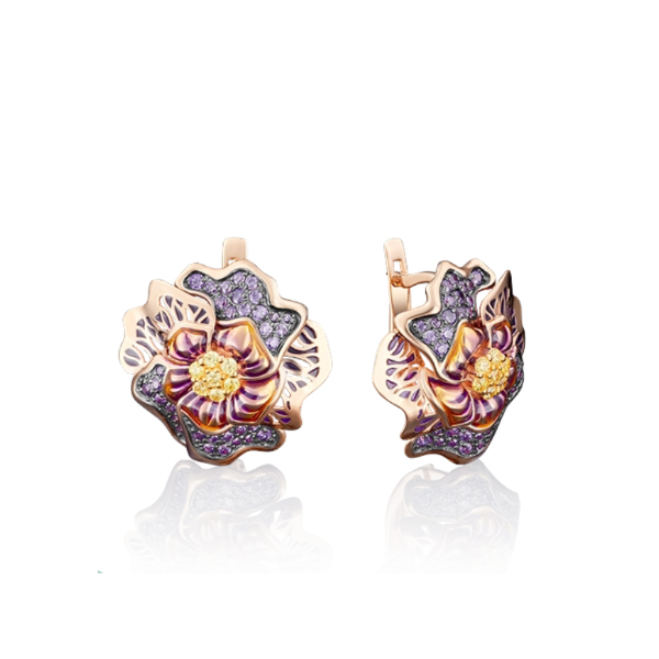 

Серьги из красного золота с фианитом PLATINA jewelry 02-3723-00-404-1110-65, 02-3723-00-404-1110-65