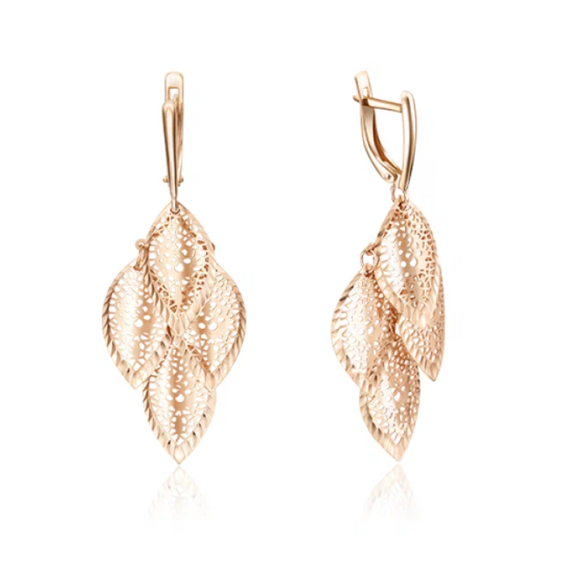 

Серьги подвески из красного золота PLATINA jewelry 02-3721-01-000-1110-48, 02-3721-01-000-1110-48