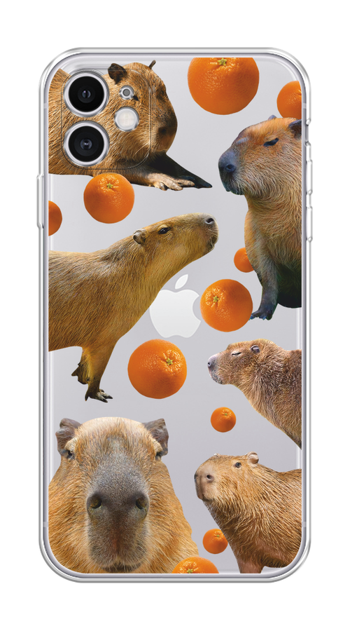 

Чехол на Apple iPhone 11 "Капибара и апельсины", Бежевый;оранжевый, 12150-1