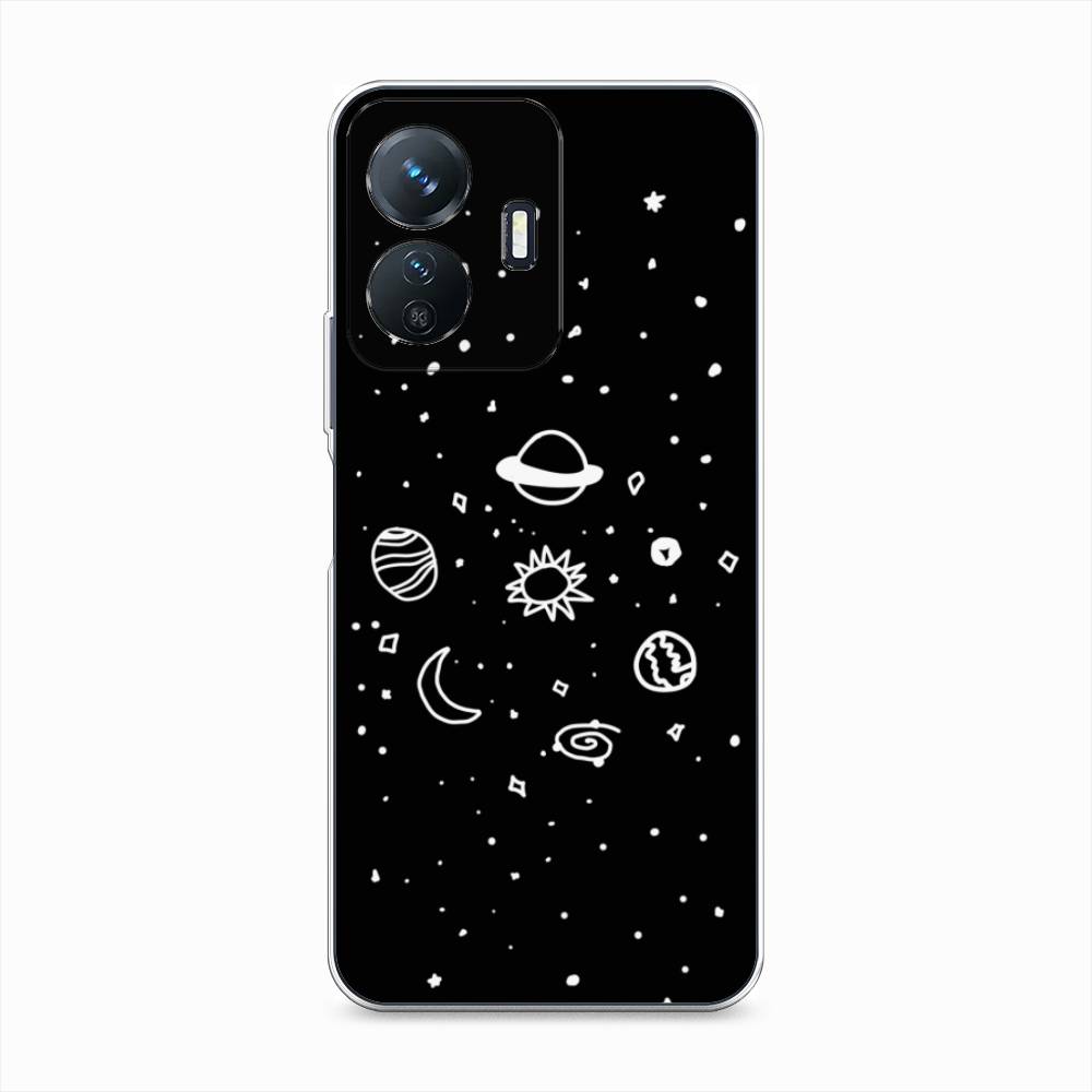 

Чехол на Vivo Y77e "Дудл солнечной системы", Бежевый;серый, 267350-2