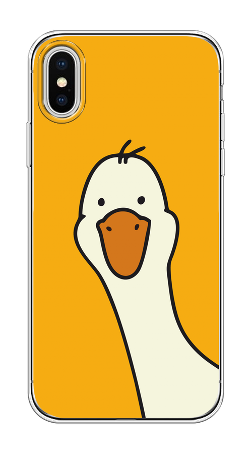 

Чехол на Apple iPhone X/XS "Утка на желтом фоне", Желтый;красный, 11050-1