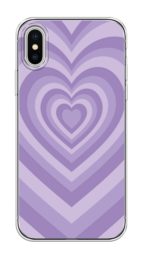 

Чехол на Apple iPhone X/XS "Violet heart latte", Фиолетовый, 11050-1