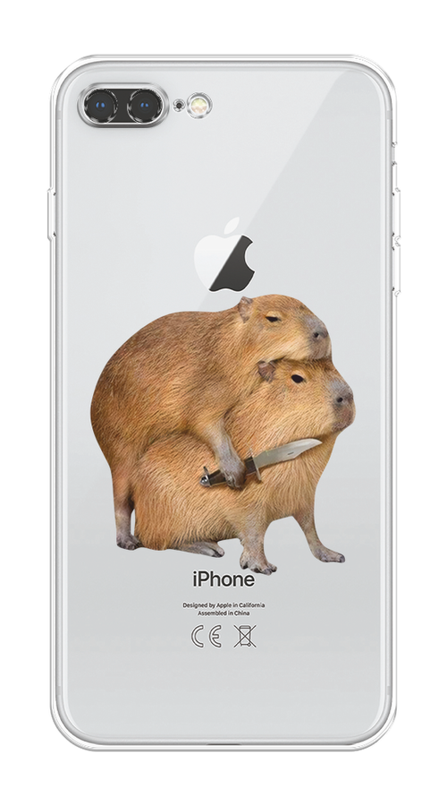 

Чехол на Apple iPhone 7 Plus/8 Plus "Капибара с ножом", Бежевый, 10750-1