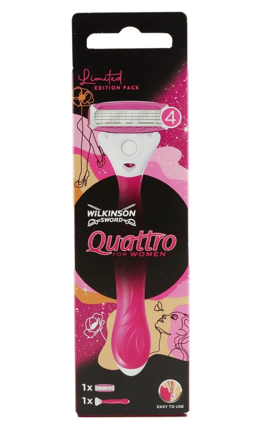 Женский бритвенный станок с 1 кассетой Wilkinson Sword Schick QUATTRO for Women vox станок для бритья for women портативный 5 лезвий 2