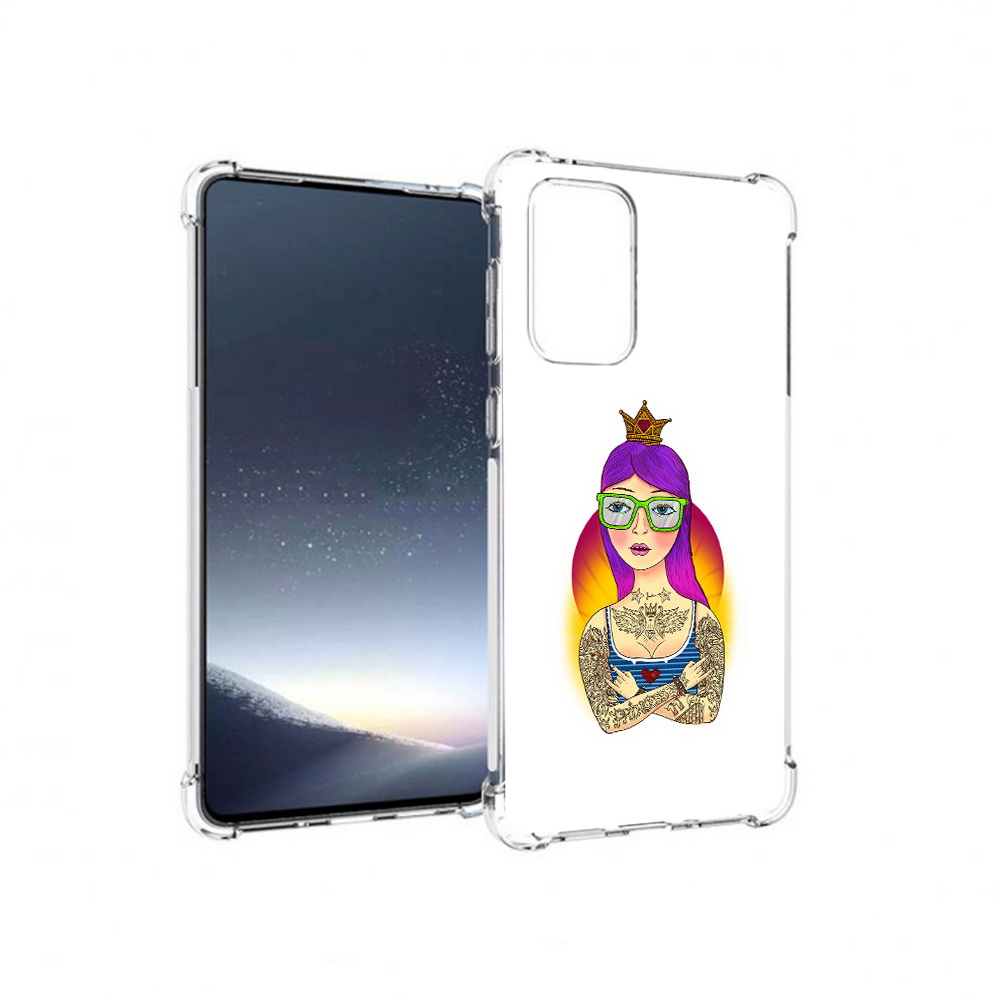 

Чехол MyPads Tocco для Samsung Galaxy A73 девушка в татуировках с короной, Прозрачный, Tocco