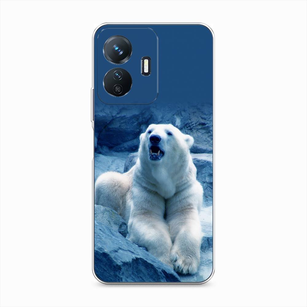 

Чехол на Vivo Y77e "Белый медведь", Голубой;белый, 267350-1