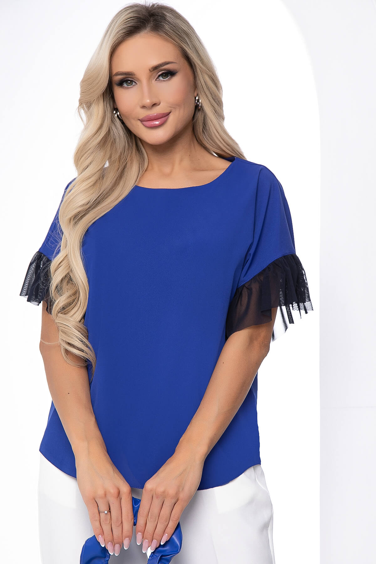 

Блуза женская LT Collection Джессика синяя 54 RU, Синий, Джессика