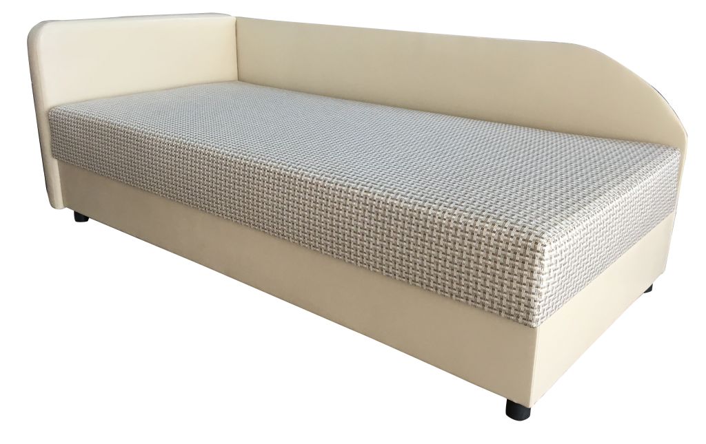 

Тахта с подлокотником 90 Плетенка 051-3 с кожзамом, Бежевый, Карина Плетенка