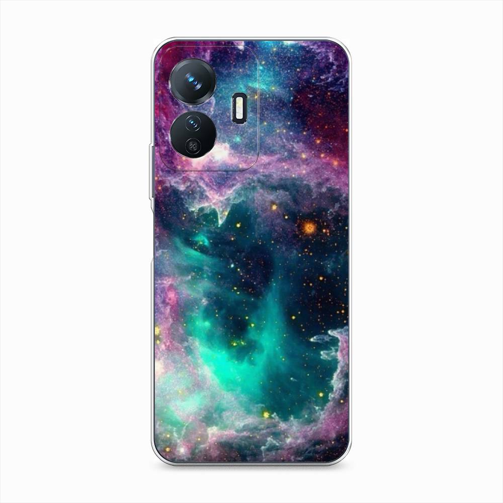

Чехол на Vivo Y77e "Звездные облака", Розовый;бежевый, 267350-2