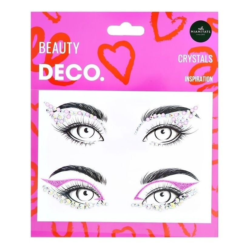 

Стразы для лица и тела Deco Love by Miami tattoos Inspiration, Серебристый;розовый