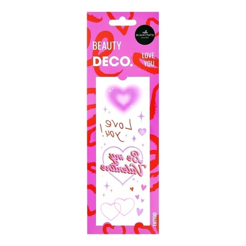 

Татуировки переводные для тела Deco Love by Miami tattoos Love you, Разноцветный